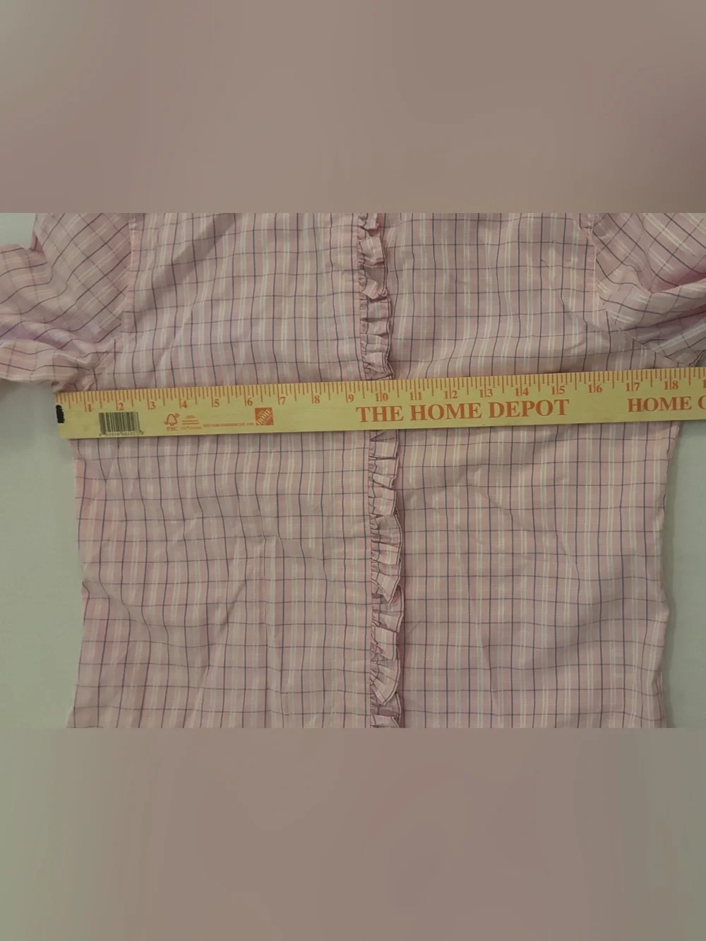 Double R by Ravi Ratan Pink Floral Ruffle Button-Down Shirt Women’s Med - Picture 10 of 15
